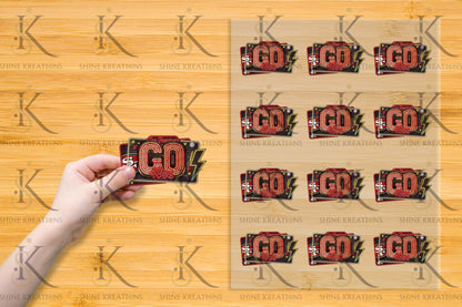 Neon “Go Team” NFL UV DTF Sticker – 4” Wide | All 32 Teams Available