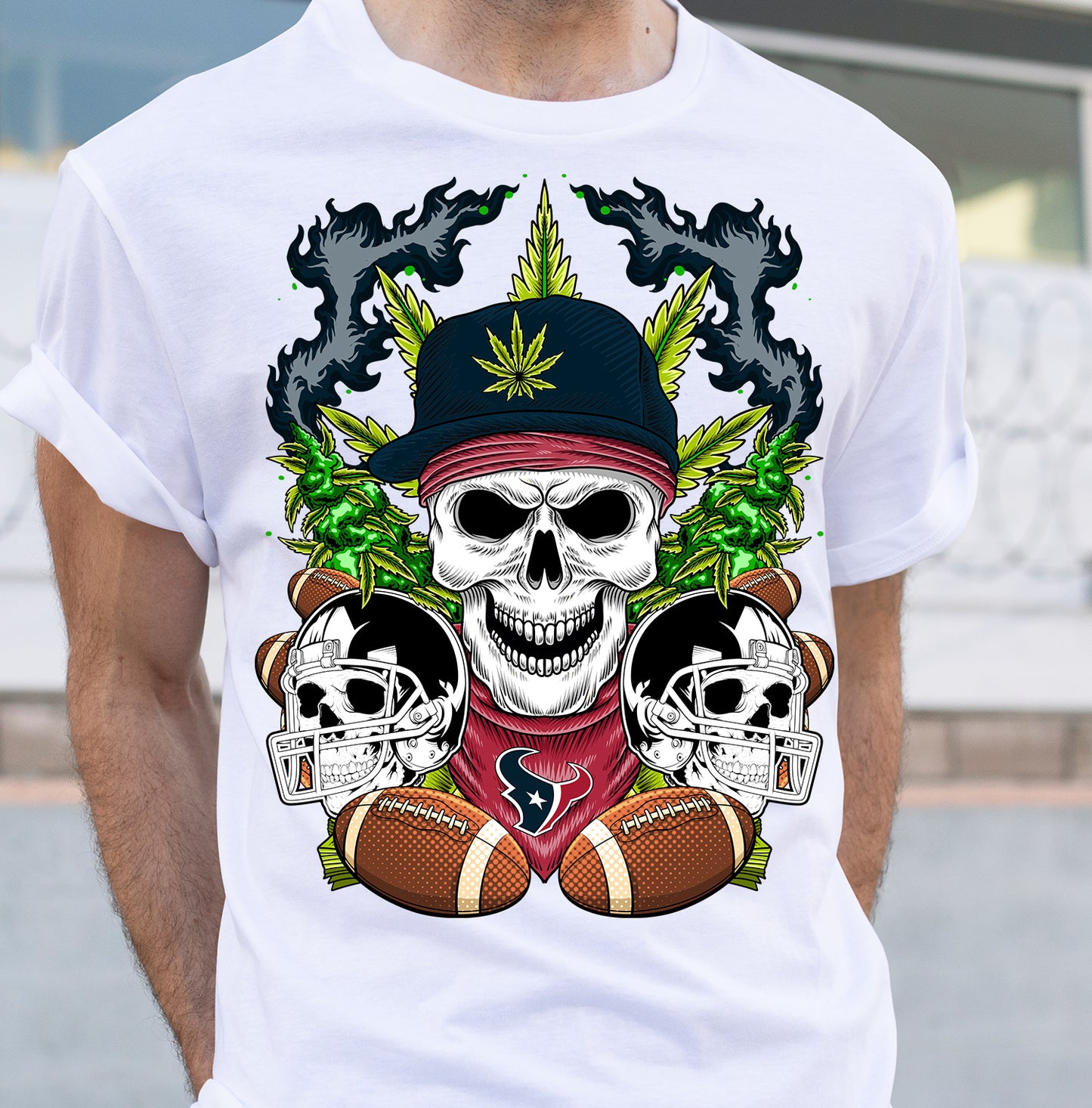 Football Cannabis Skull PNG