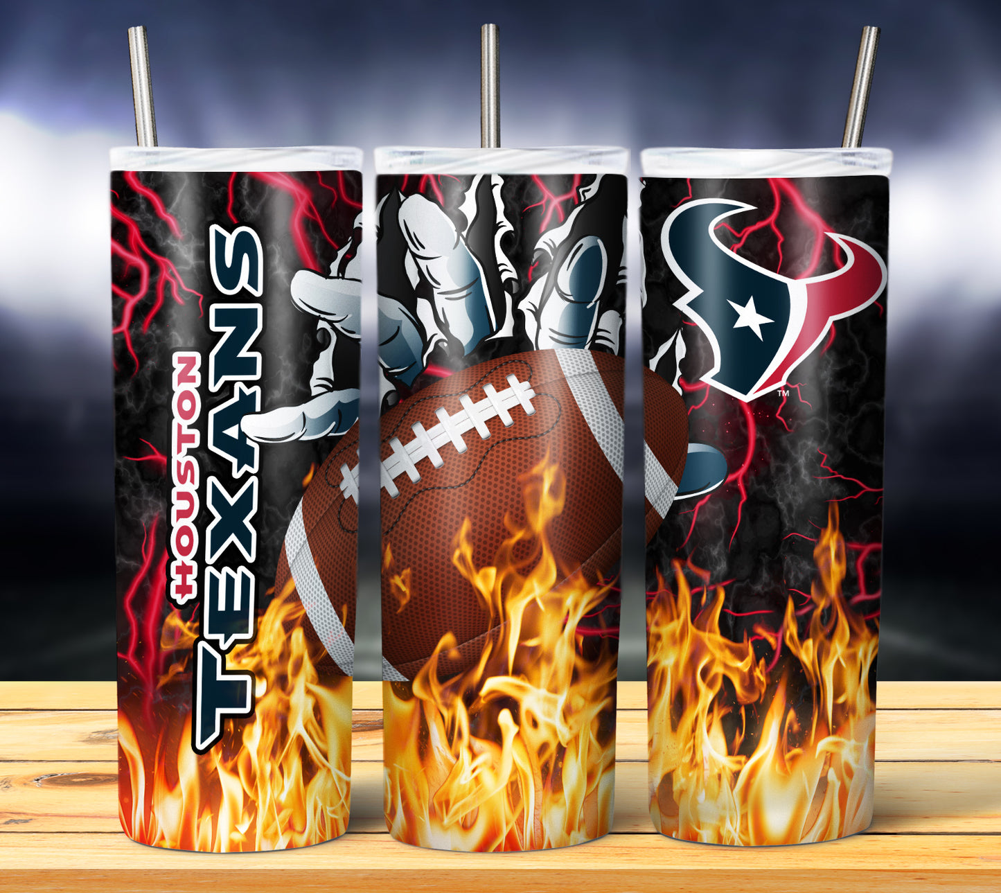 Football Fire Hand Tumbler Wrap