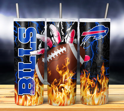 Football Fire Hand Tumbler Wrap