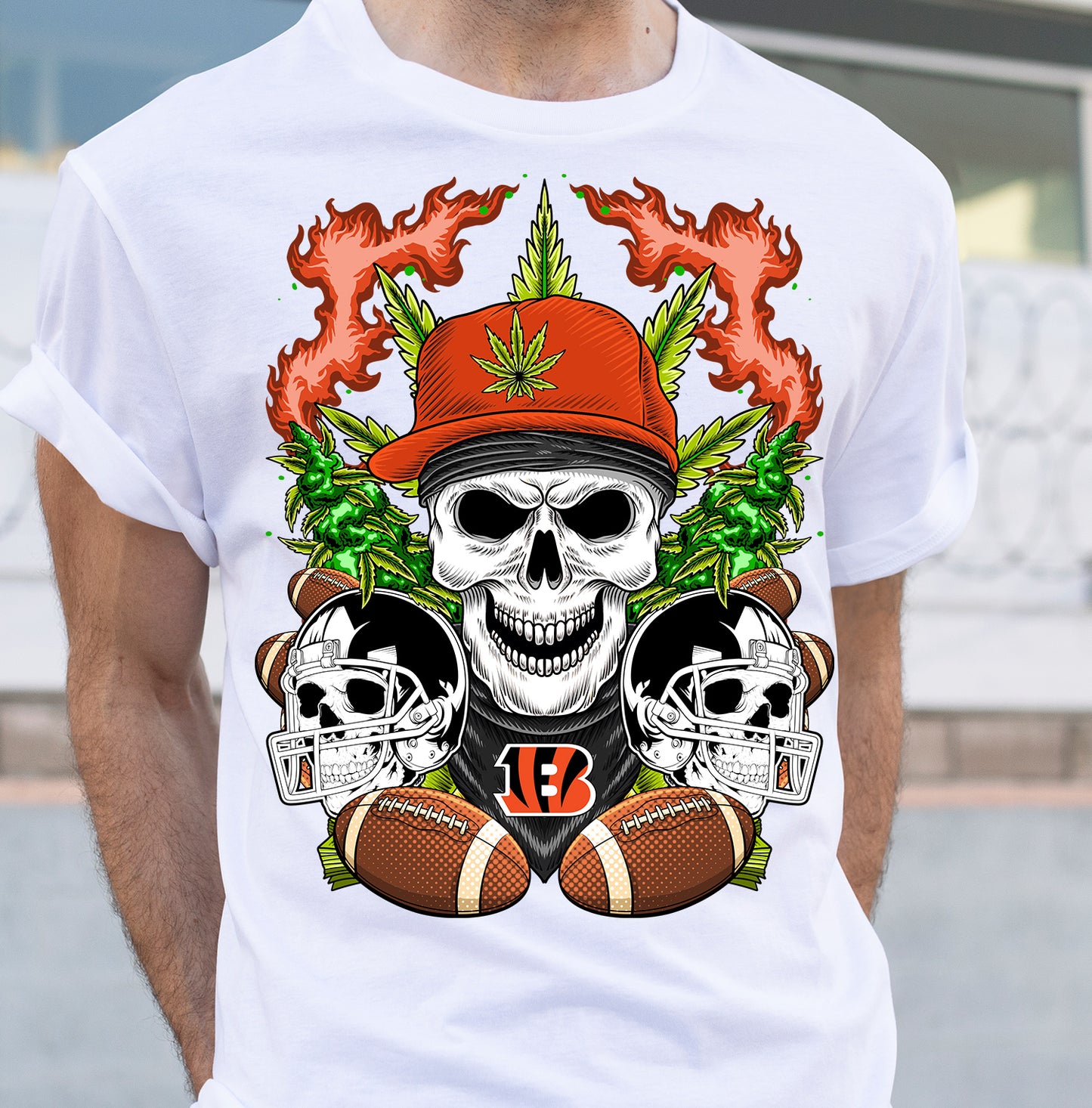 Football Cannabis Skull PNG