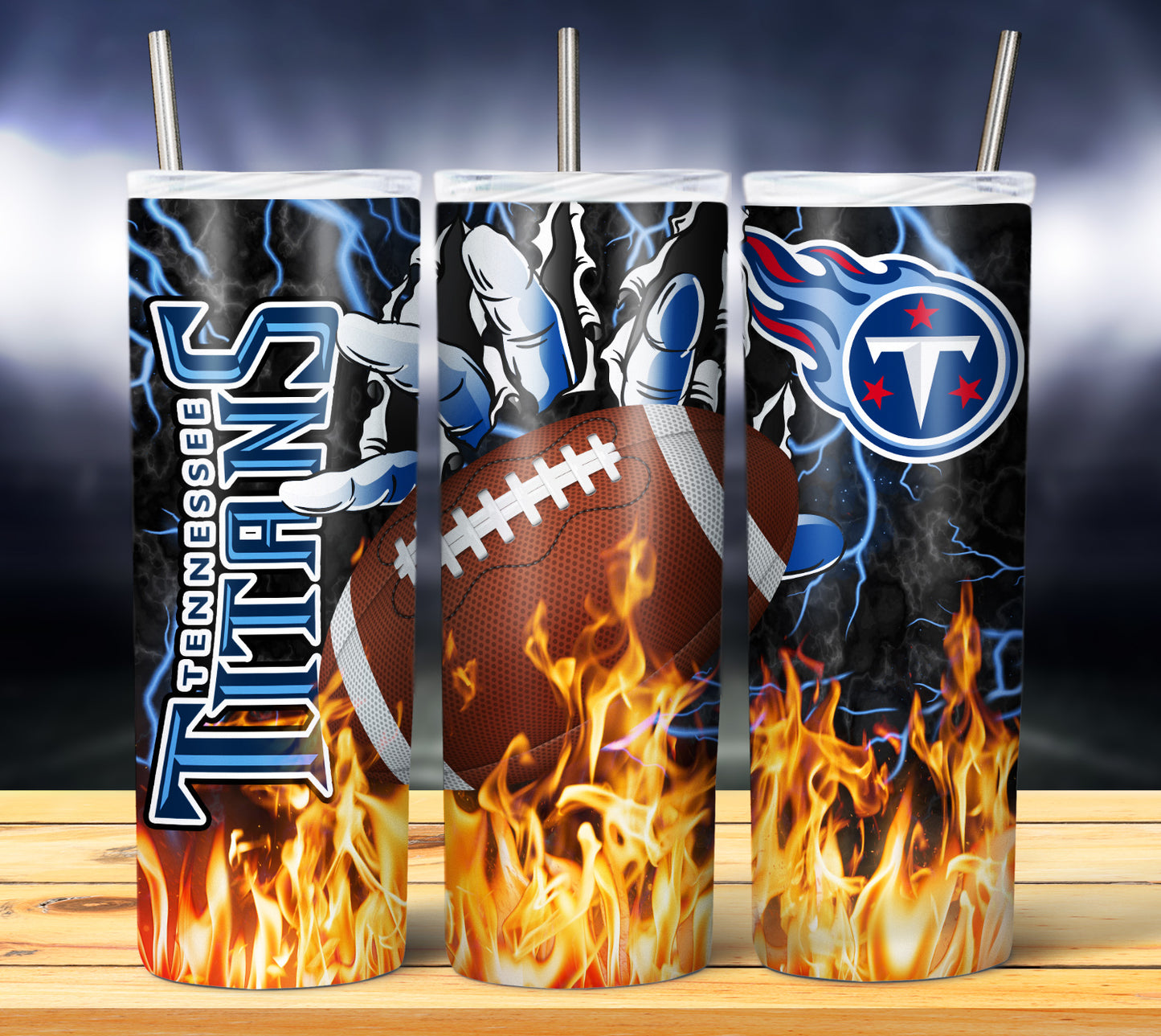 Football Fire Hand Tumbler Wrap