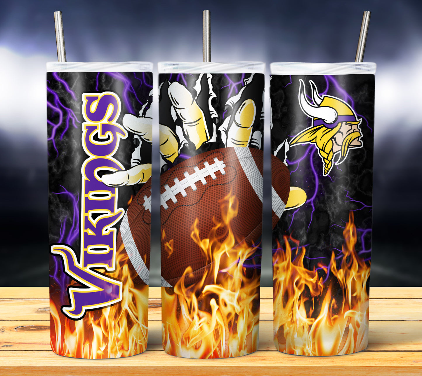 Football Fire Hand Tumbler Wrap