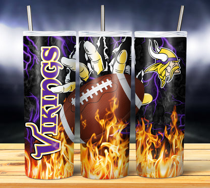 Football Fire Hand Tumbler Wrap