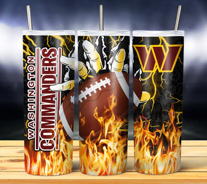Football Fire Hand Tumbler Wrap