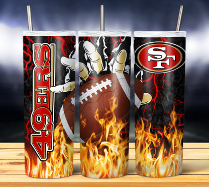 Football Fire Hand Tumbler Wrap