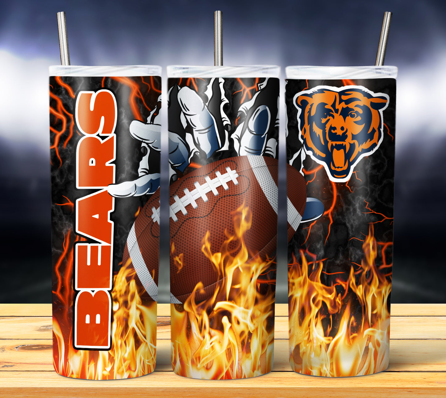 Football Fire Hand Tumbler Wrap