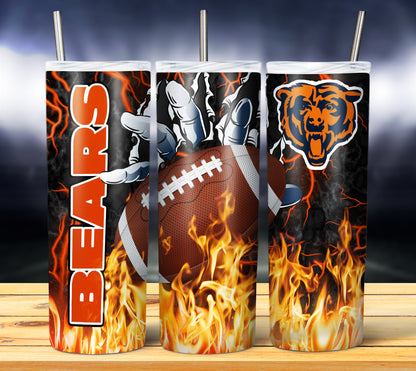 Football Fire Hand Tumbler Wrap