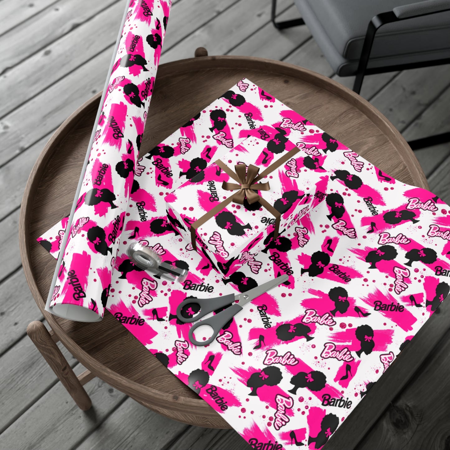 Black Barb Gift Wrap Papers