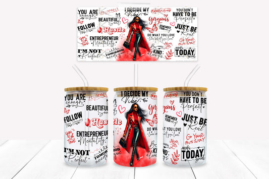 My Vibe 16oz UV DTF Wrap for Libbey Glass Can | Peel & Stick Cup Wrap | Waterproof & Scratch Resistant Tumbler Decal