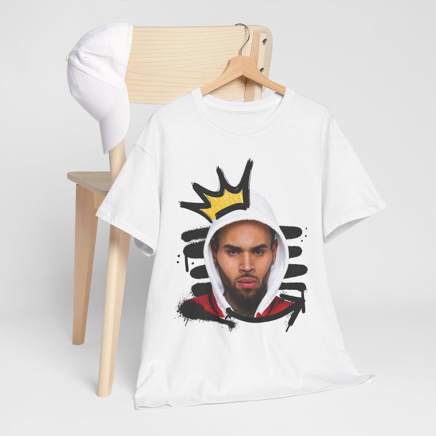Chris Brown Street Art Vibe with Crown T-Shirt