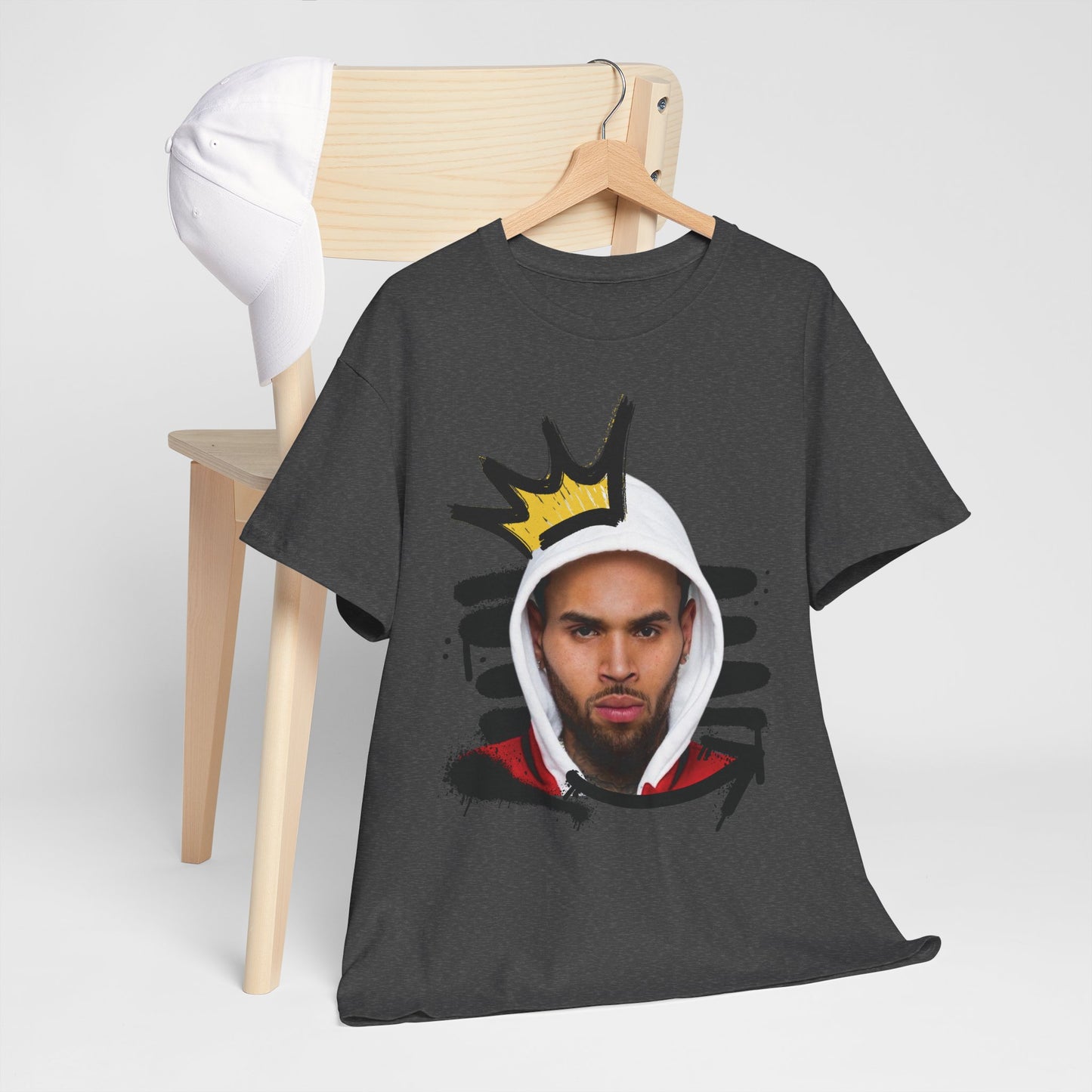 Chris Brown Street Art Vibe with Crown T-Shirt