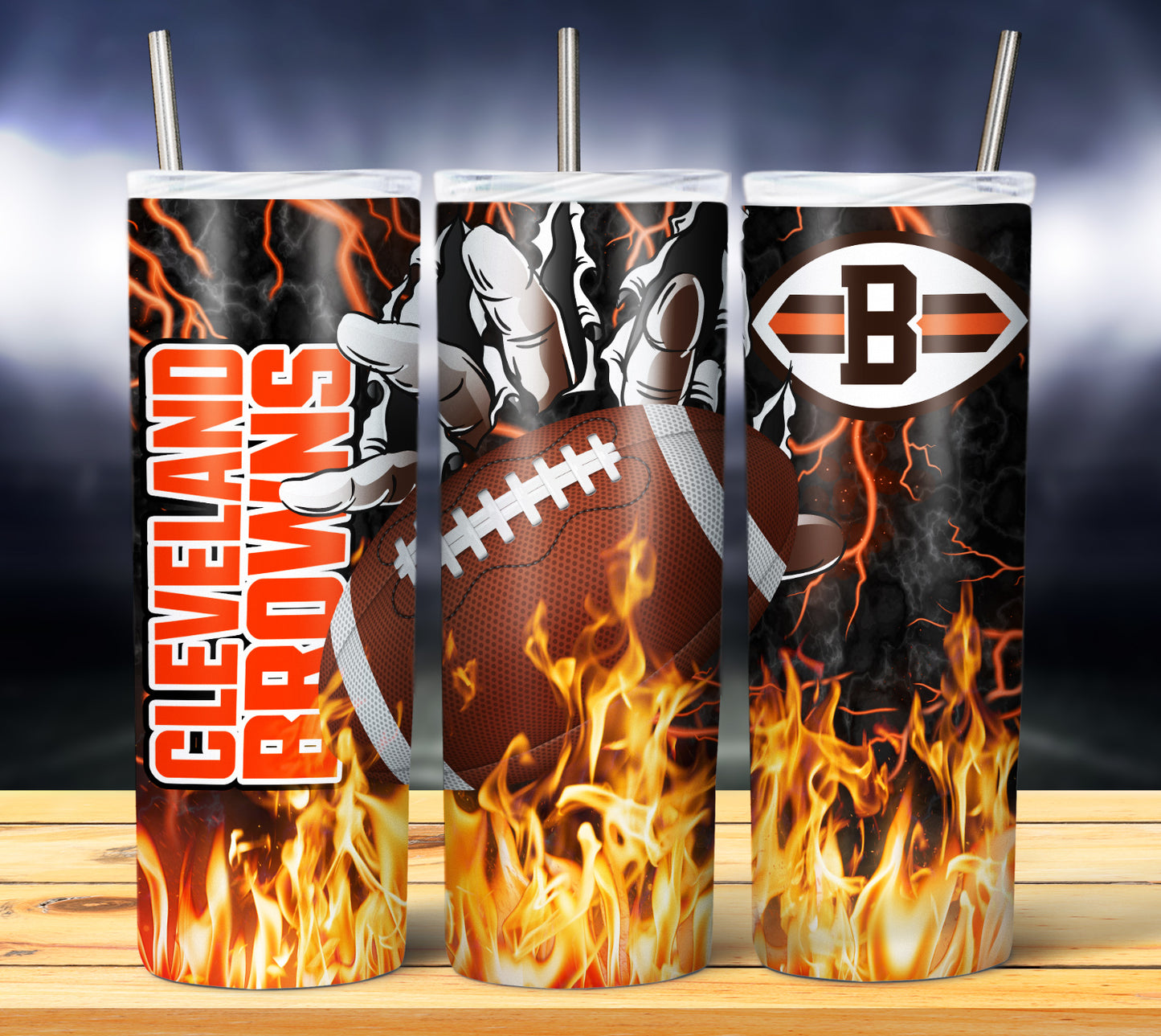 Football Fire Hand Tumbler Wrap