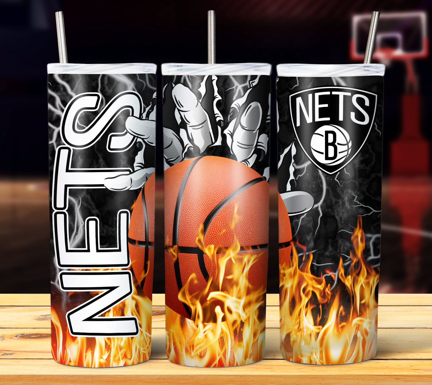 NBA Fire Hands Tumbler Wrap Bundle