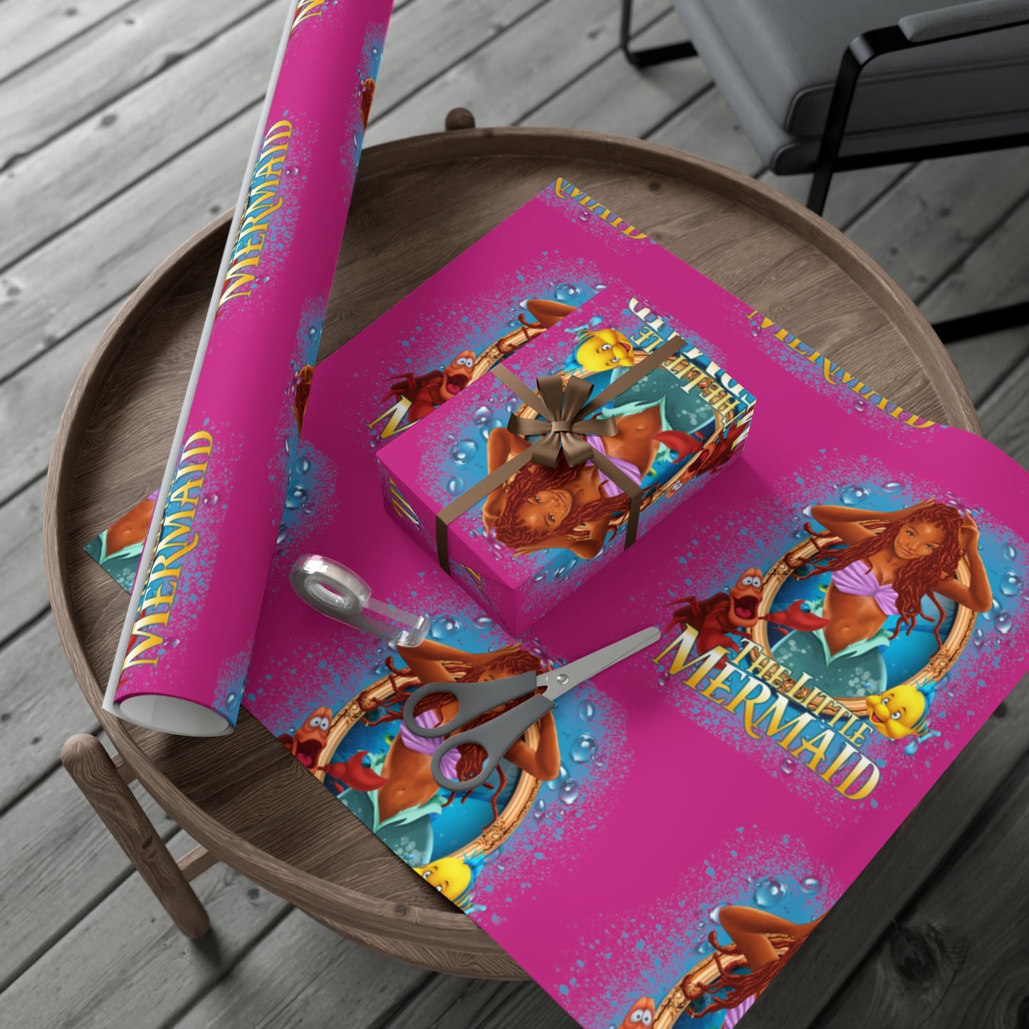 The Little Mermaid Pink Gift Wrap Papers
