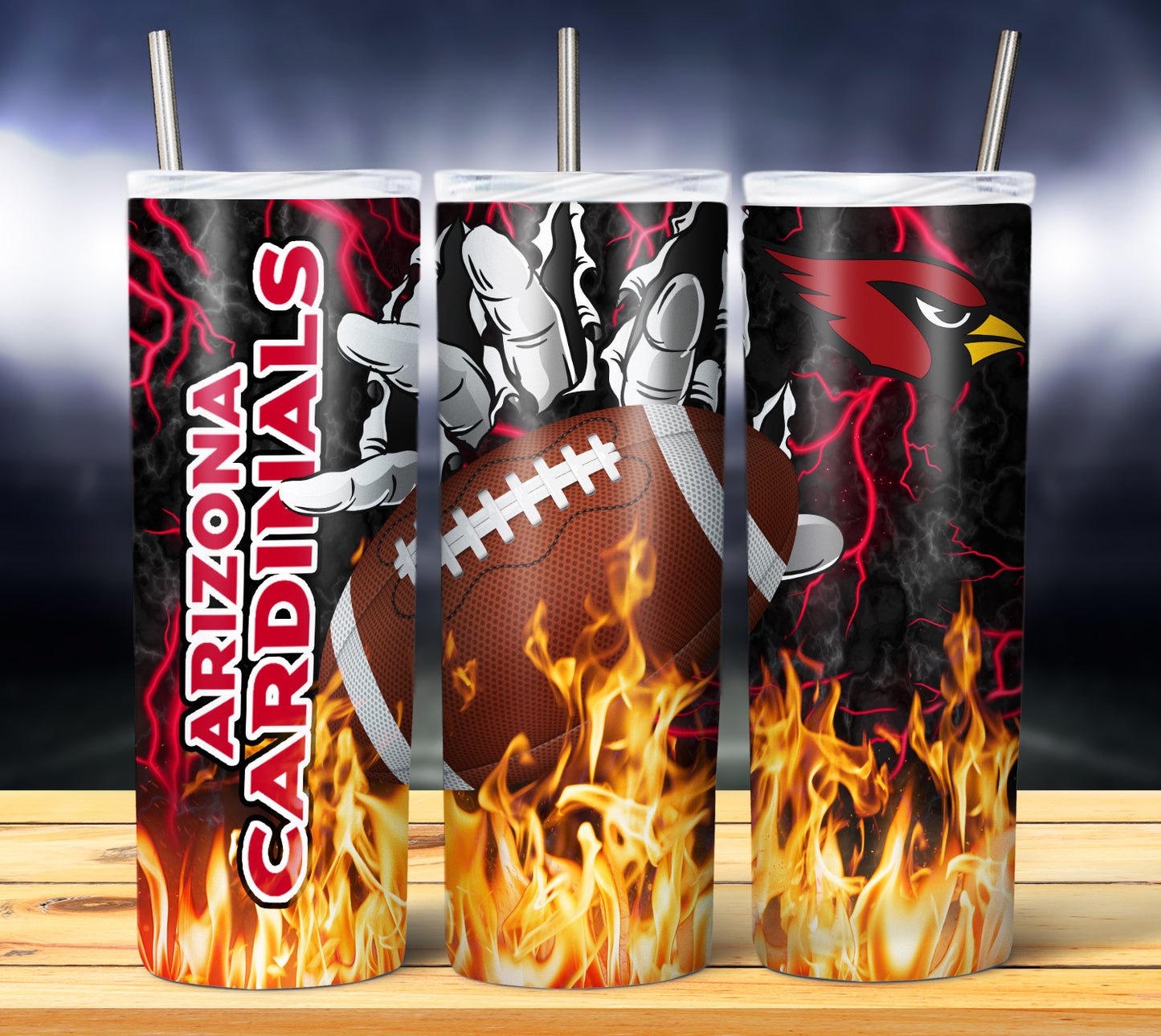 Football Fire Hand Tumbler Wrap