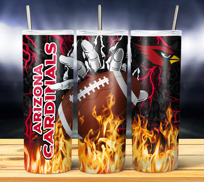 Football Fire Hand Tumbler Wrap