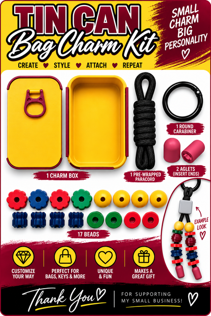 TIN CAN FOOTBALL BAG CHARM KIT
