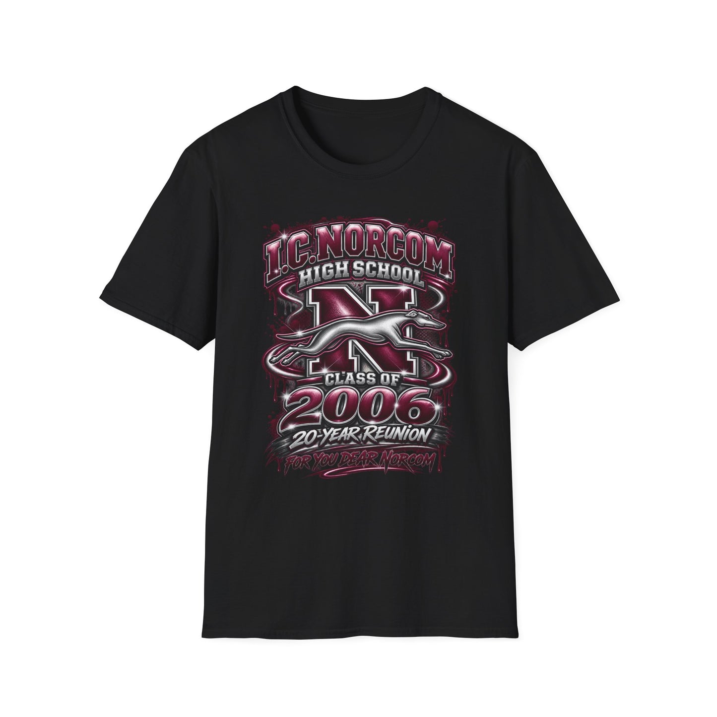 I.C. Norcom Class of 2006—20-Year Reunion Airbrush Design T-Shirt