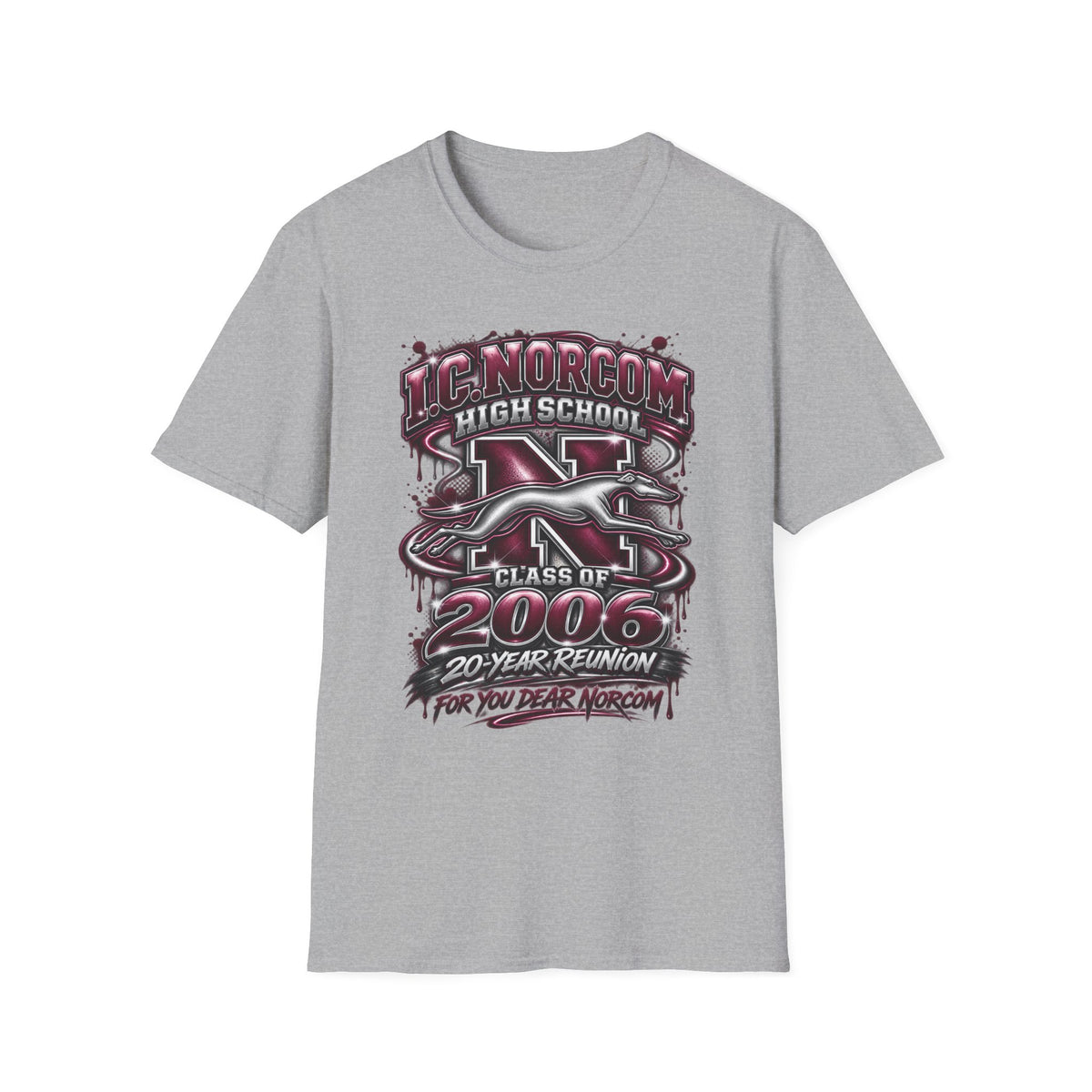 I.C. Norcom Class of 2006—20-Year Reunion Airbrush Design T-Shirt