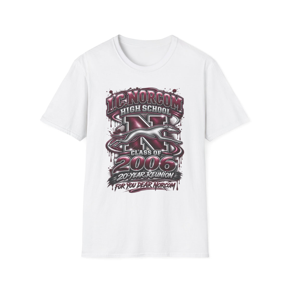 I.C. Norcom Class of 2006—20-Year Reunion Airbrush Design T-Shirt
