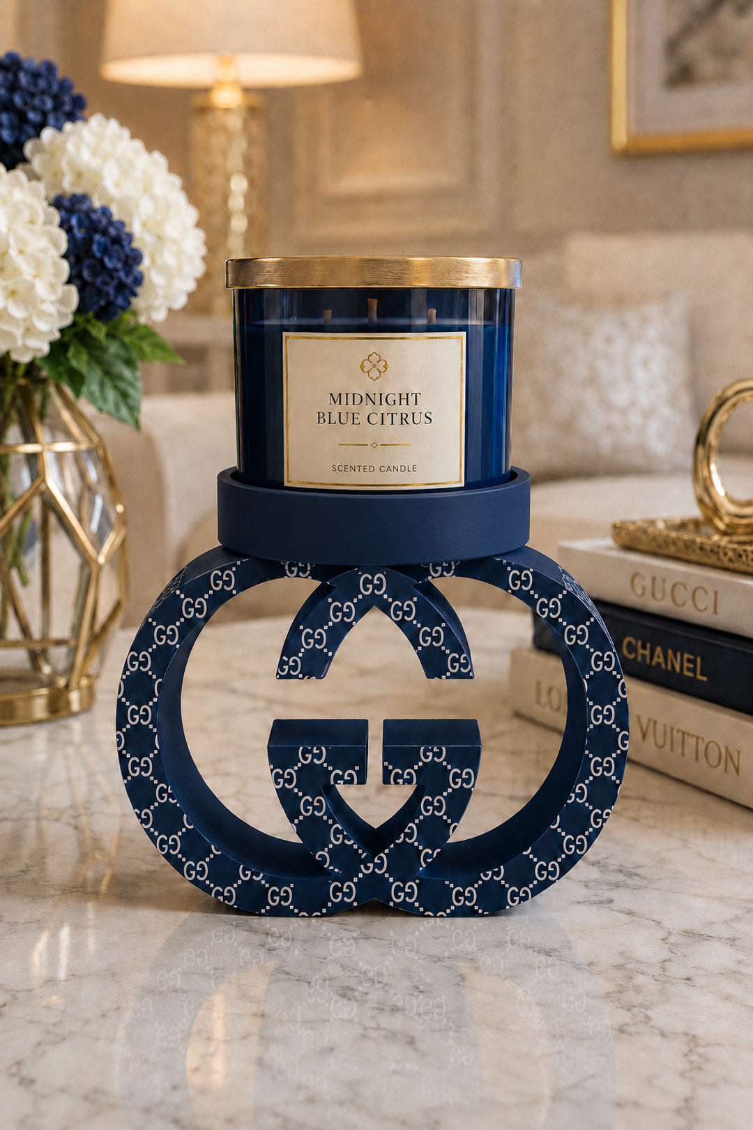 Luxury GG-Inspired Candle Holder | 3D Printed Custom Two-Color Décor