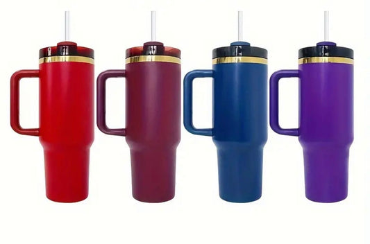 Custom Engraved Gold-Plated 40oz Insulated Tumbler with Lid and Straw