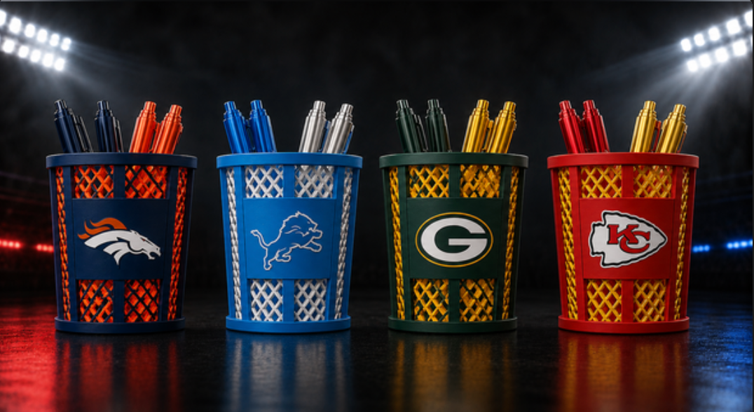 NFL Trash Can Pen Holder – All 32 Teams Available 🏈