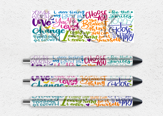 Affirmation UV DTF Pen Wrap – 1.5" x 4.75" (weekly sale)