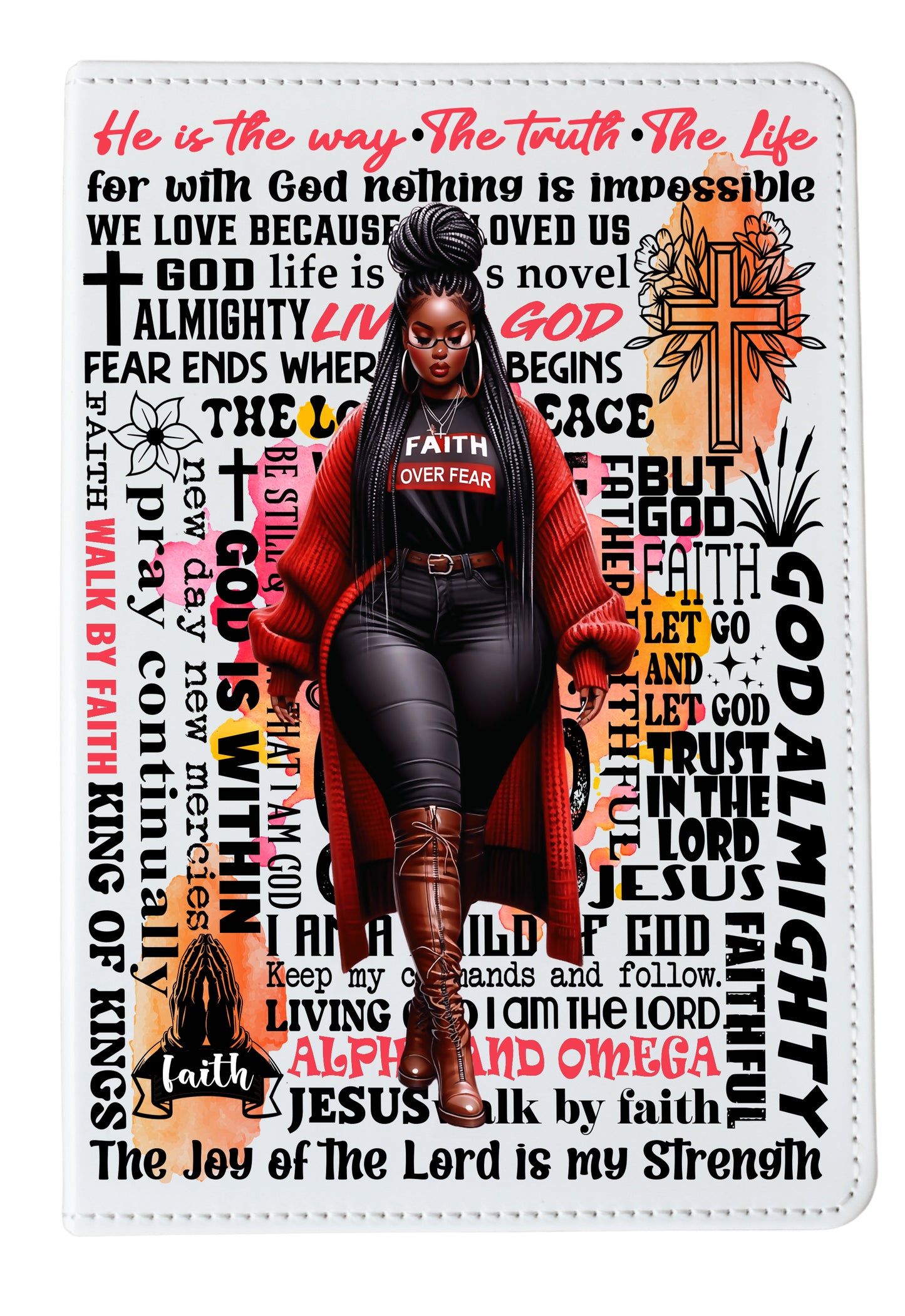 Faith Over Fear UV DTF Sticker | Christian Journal Cover Sticker| Inspirational Scripture Transfer