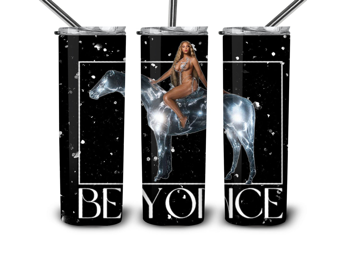 Beyonce Glitter Tumbler With Stainless Steel Straw 20oz