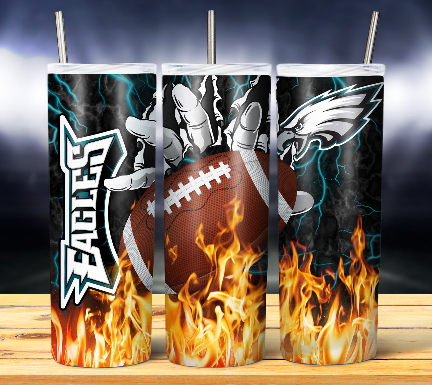 Football Fire Hand Tumbler Wrap